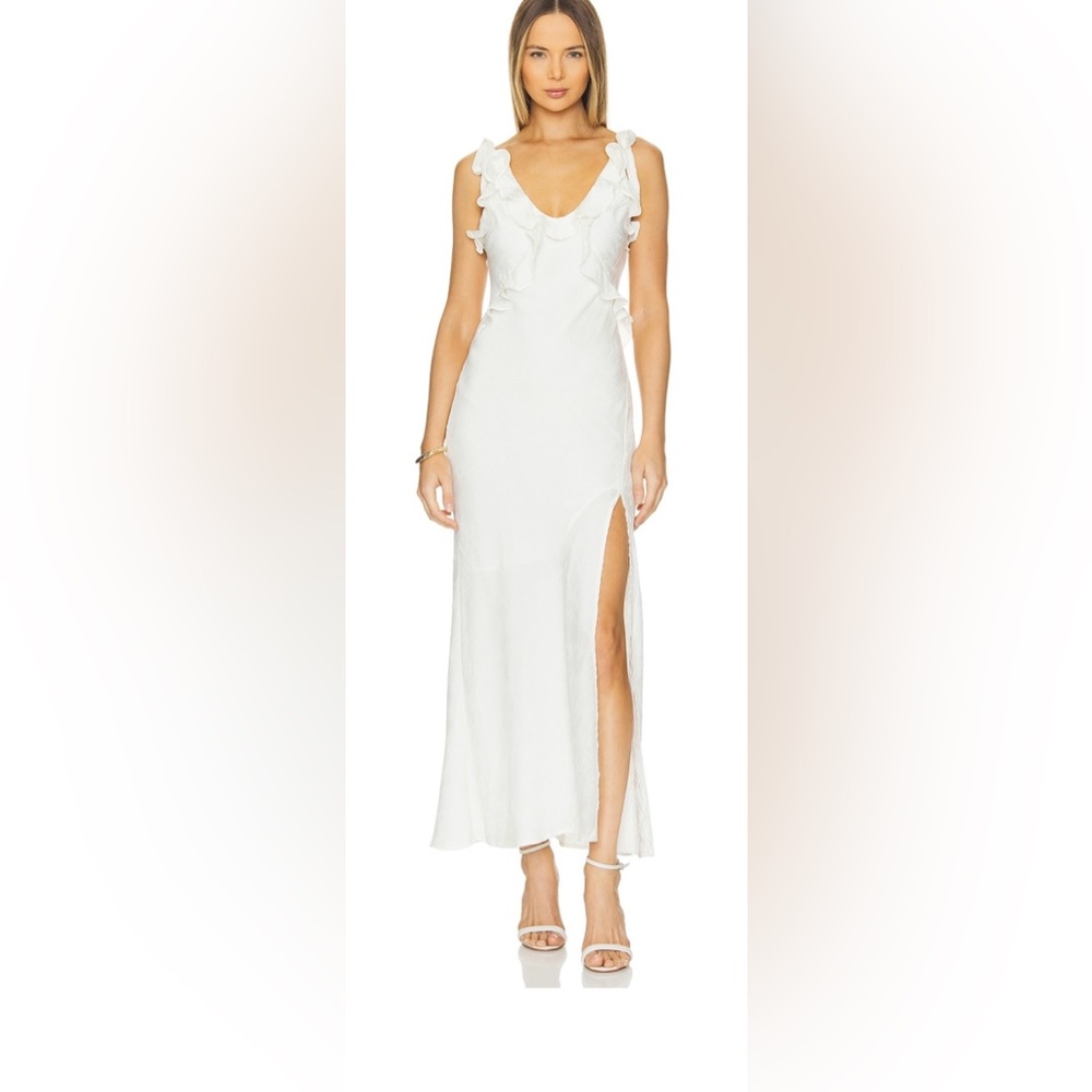 Astr the Label Sorbae Ruffle Maxi Dress in White